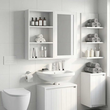 vidaXL Bathroom Wall Cabinet White 40 x 14 x 70 cm Engineered wood