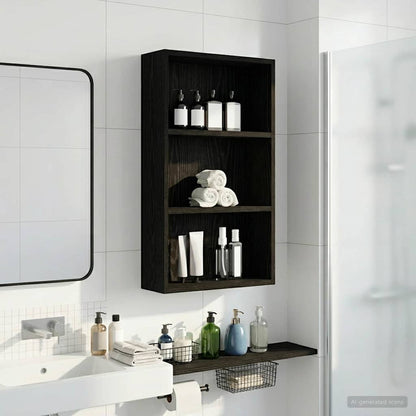 vidaXL Bathroom Wall Cabinet Black Oak 40 x 14 x 70 cm Engineered wood