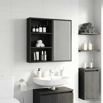 vidaXL Bathroom Wall Cabinet Black Oak 40 x 14 x 70 cm Engineered wood