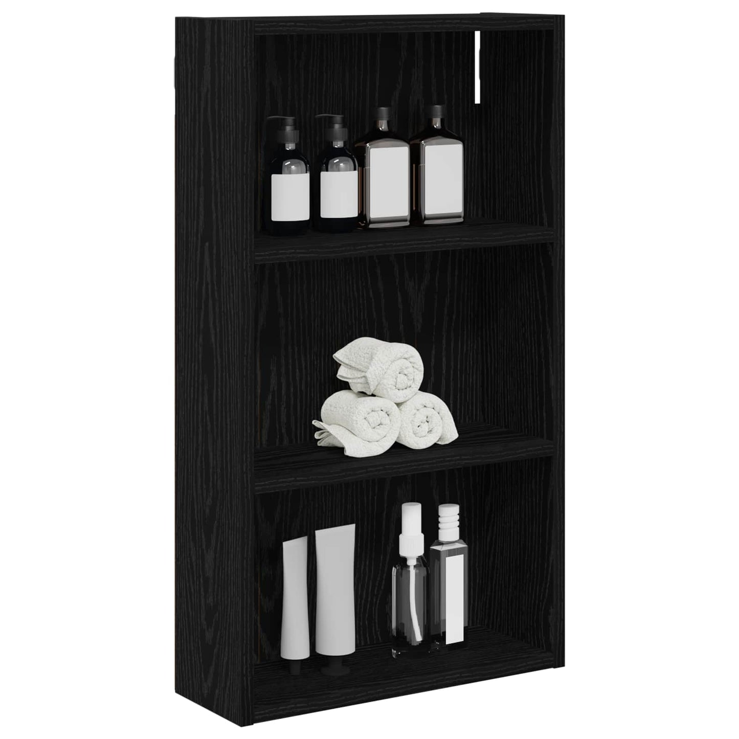 vidaXL Bathroom Wall Cabinet Black Oak 40 x 14 x 70 cm Engineered wood