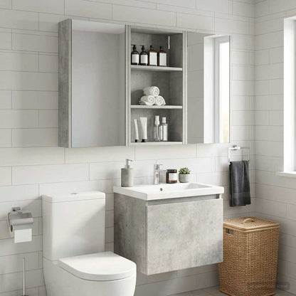vidaXL Bathroom Wall Cabinet Concrete Grey 40 x 14 x 70 cm