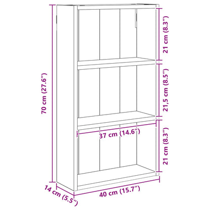 vidaXL Bathroom Wall Cabinet Concrete Grey 40 x 14 x 70 cm