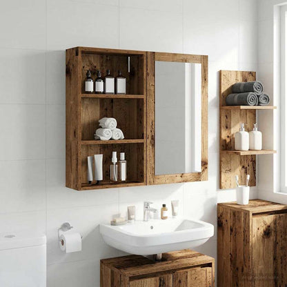 vidaXL Bathroom Wall Cabinet Old Wood 40 x 14 x 70 cm Engineered wood
