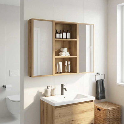 vidaXL Bathroom Wall Cabinet with Shelf Artisian Oak 40 x 14 x 70 cm