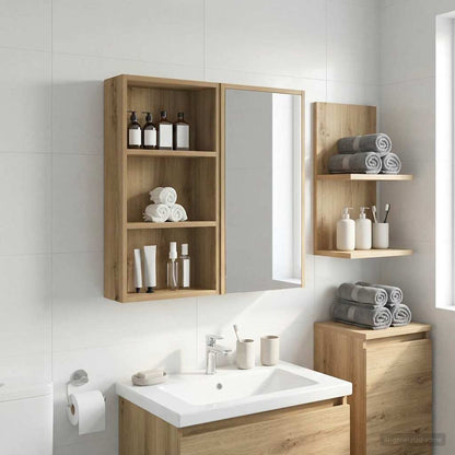 vidaXL Bathroom Wall Cabinet with Shelf Artisian Oak 40 x 14 x 70 cm