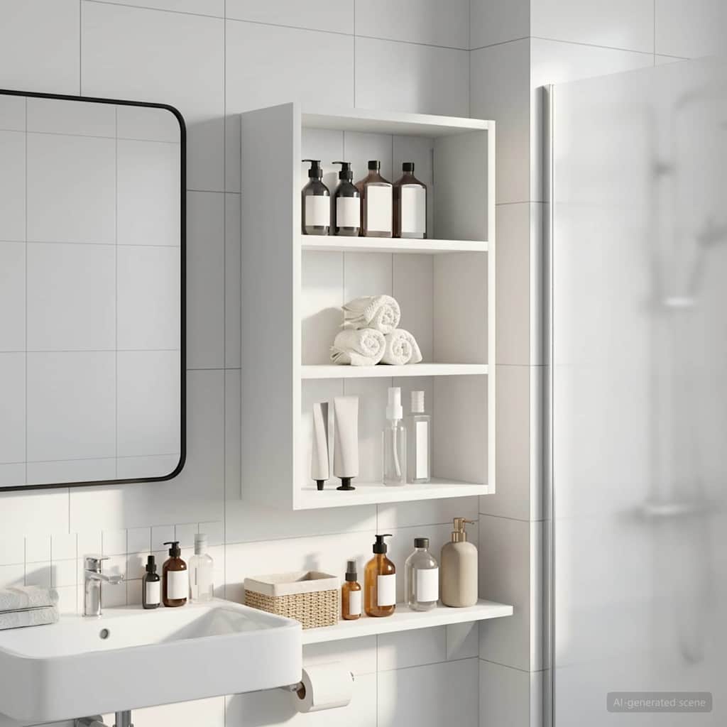 vidaXL Bathroom Wall Cabinet White 40 x 16 x 62.5 cm Engineered wood