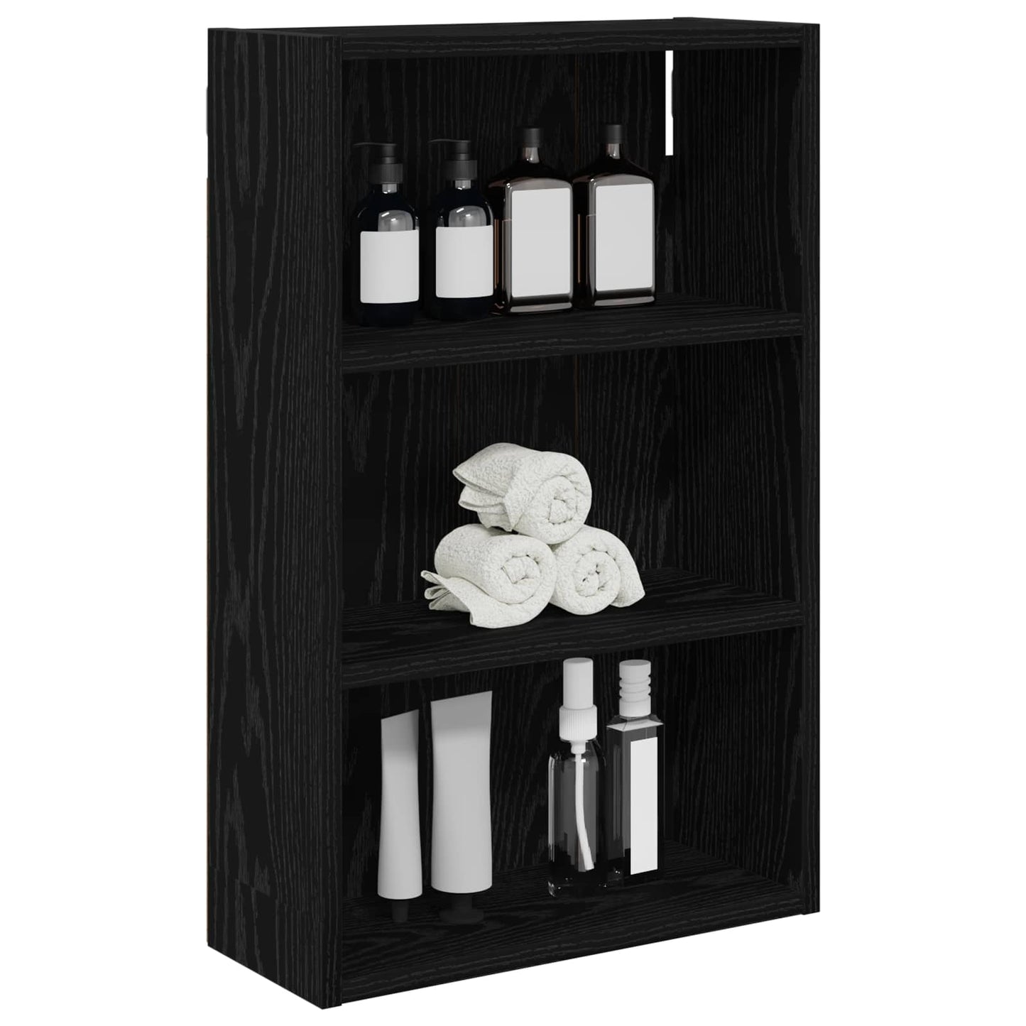 vidaXL Bathroom Wall Cabinet Black Oak 40 x 16 x 62.5 cm