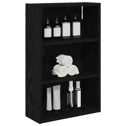 vidaXL Bathroom Wall Cabinet Black Oak 40 x 16 x 62.5 cm