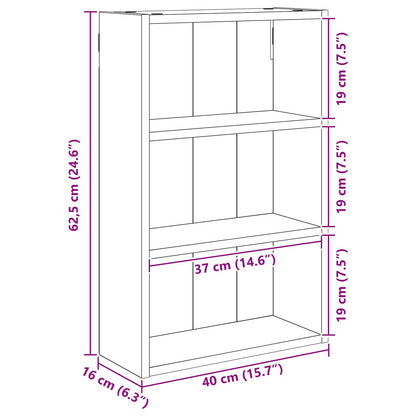 vidaXL Bathroom Wall Cabinet Black Oak 40 x 16 x 62.5 cm
