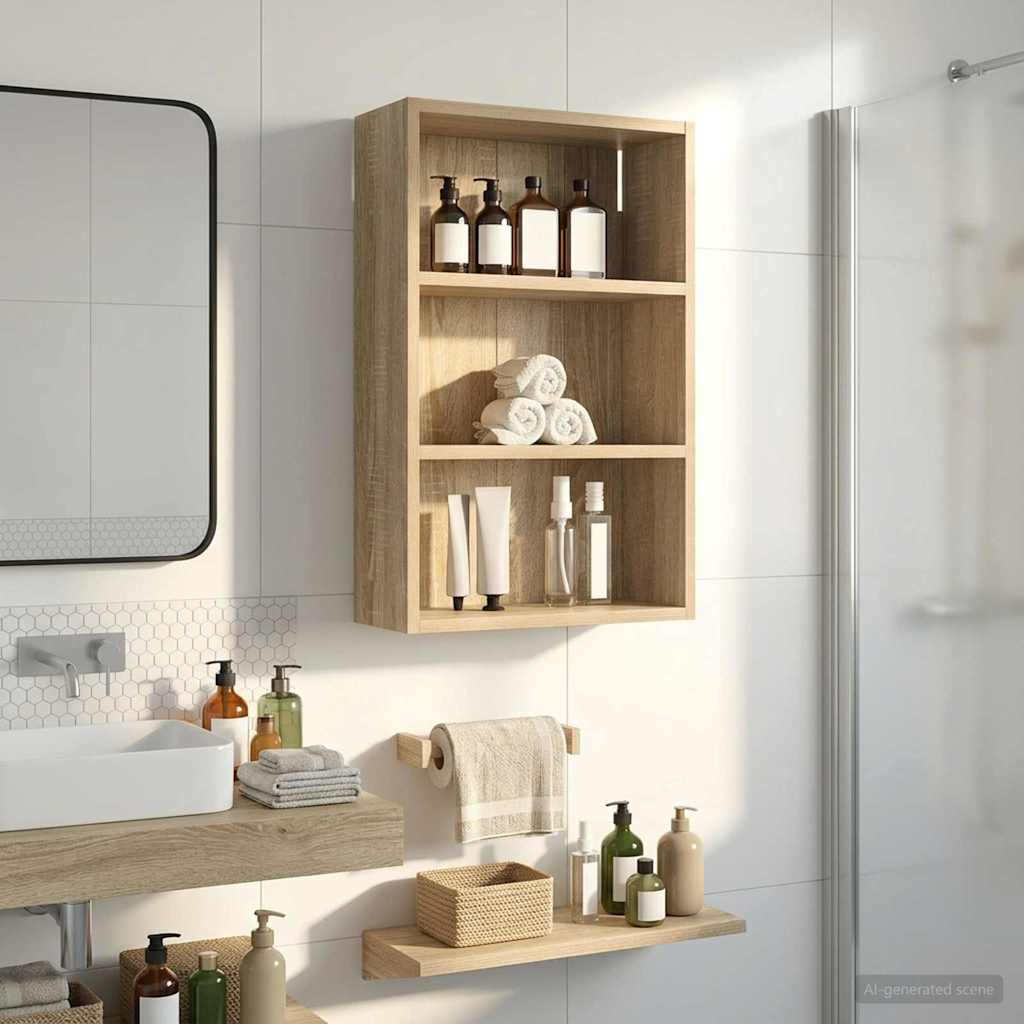 vidaXL Bathroom Wall Cabinet with Shelf Sonoma Oak 40 x 16 x 62.5 cm