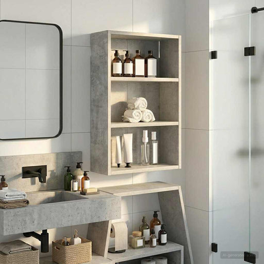 vidaXL Bathroom Wall Cabinet Concrete Grey 40 x 16 x 62.5 cm