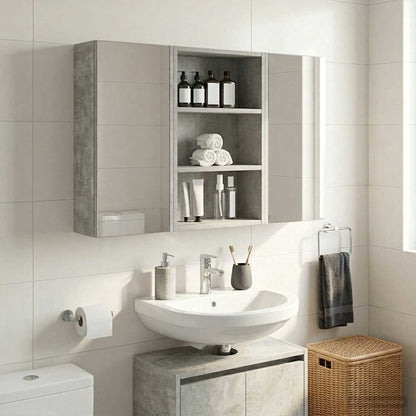 vidaXL Bathroom Wall Cabinet Concrete Grey 40 x 16 x 62.5 cm