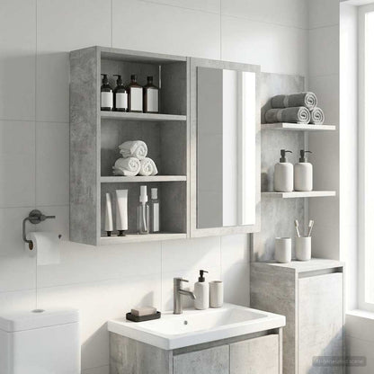 vidaXL Bathroom Wall Cabinet Concrete Grey 40 x 16 x 62.5 cm