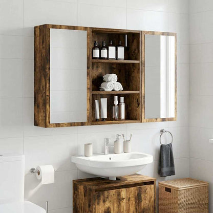vidaXL Bathroom Wall Cabinet with Shelf Smoked Oak 40 x 16 x 62.5 cm