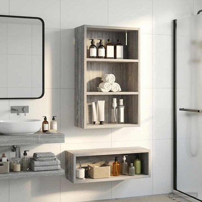 vidaXL Bathroom Wall Cabinet with Shelf Grey Sonoma 40 x 16 x 62.5 cm
