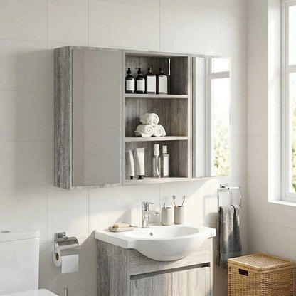 vidaXL Bathroom Wall Cabinet with Shelf Grey Sonoma 40 x 16 x 62.5 cm