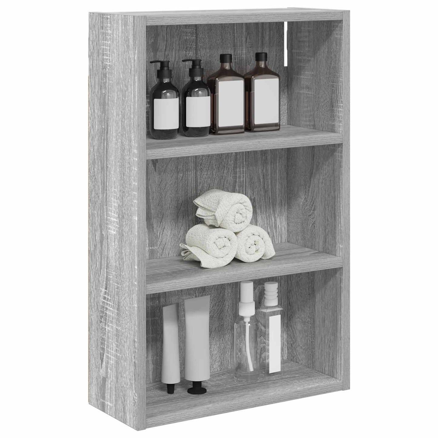 vidaXL Bathroom Wall Cabinet Grey Sonoma 40 x 16 x 62.5 cm