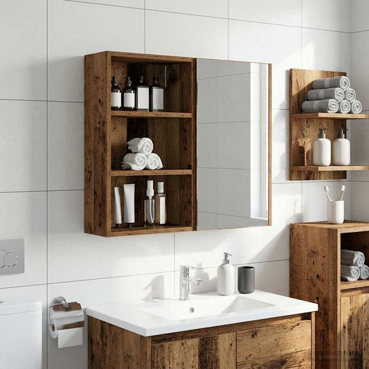 vidaXL Bathroom Wall Cabinet with Shelf Old Wood 40 x 16 x 62.5 cm