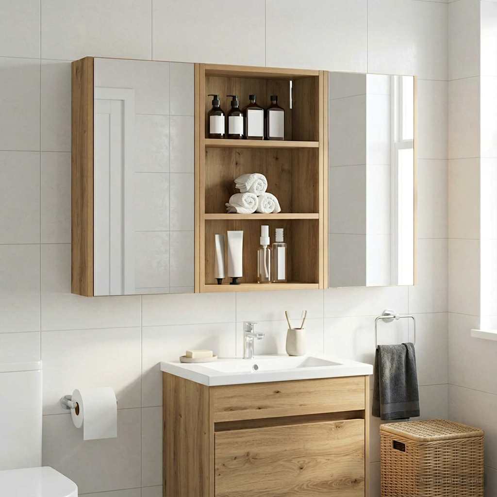 vidaXL Bathroom Wall Cabinet Artisan Oak 40 x 16 x 62.5 cm