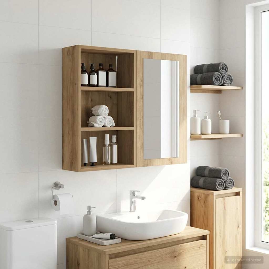 vidaXL Bathroom Wall Cabinet Artisan Oak 40 x 16 x 62.5 cm