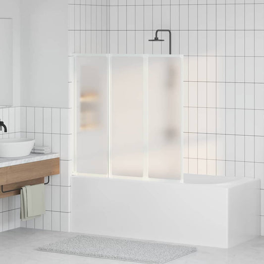 vidaXL Bath Screen Folding Frosted 120 x 117 cm Aluminium & PP Panel