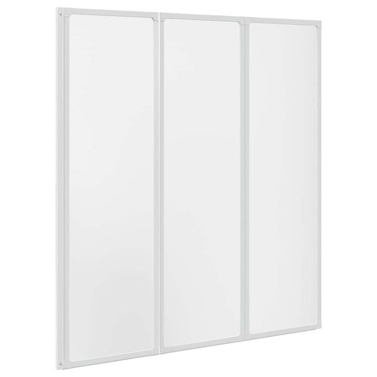 vidaXL Bath Screen Folding Frosted 132 x 140 cm Aluminium & PP Panel