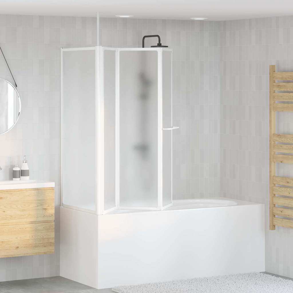 vidaXL Bath Screen Frosted 120 x 70 x 137 cm Aluminium & PP Panel