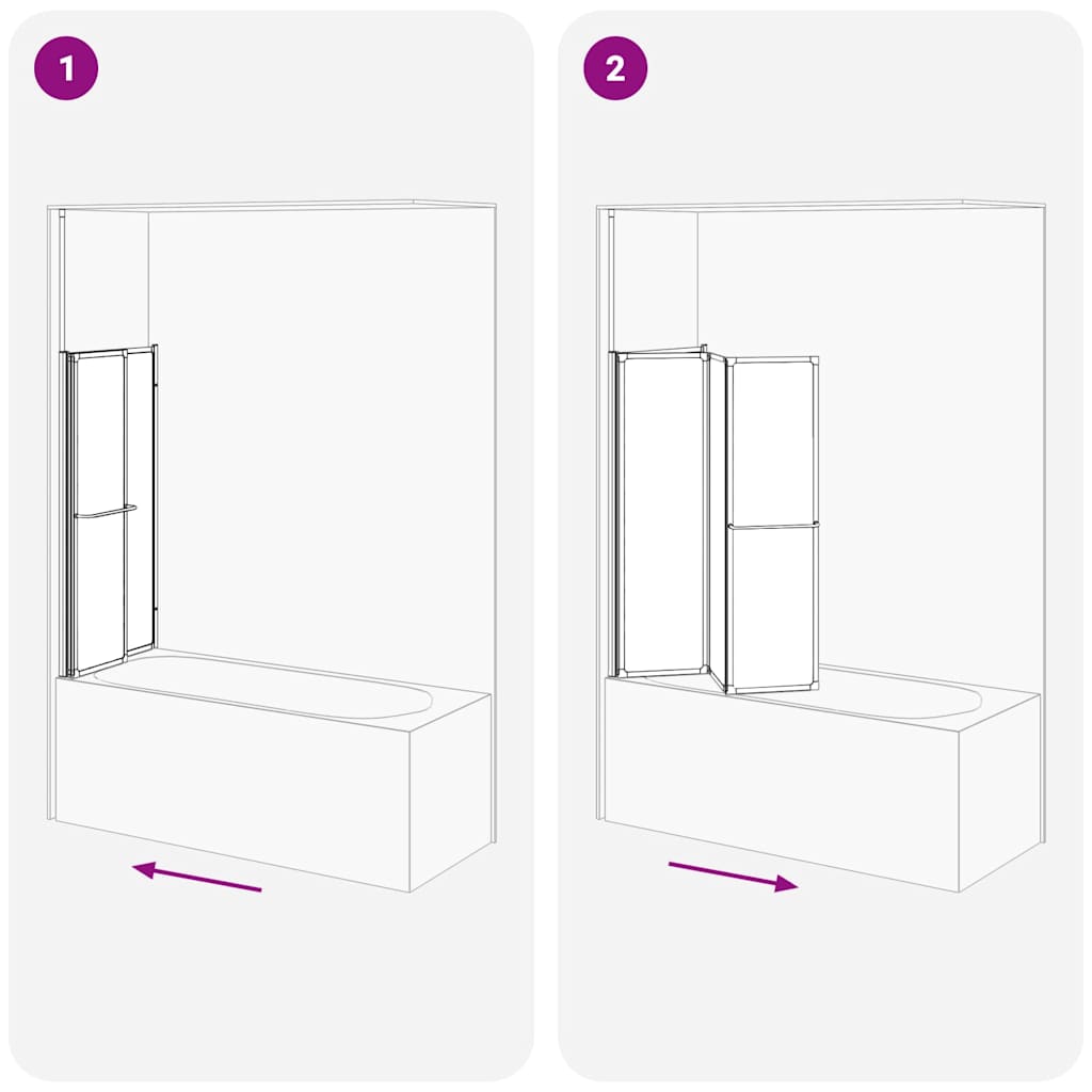 vidaXL Bath Screen Frosted 120 x 70 x 137 cm Aluminium & PP Panel