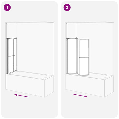 vidaXL Bath Screen Frosted 120 x 70 x 137 cm Aluminium & PP Panel