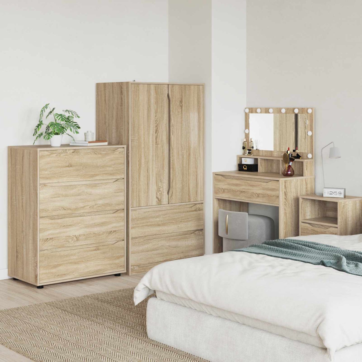 vidaXL Storage Cabinets Sonoma Oak 80 x 48 x 105 cm Engineered Wood