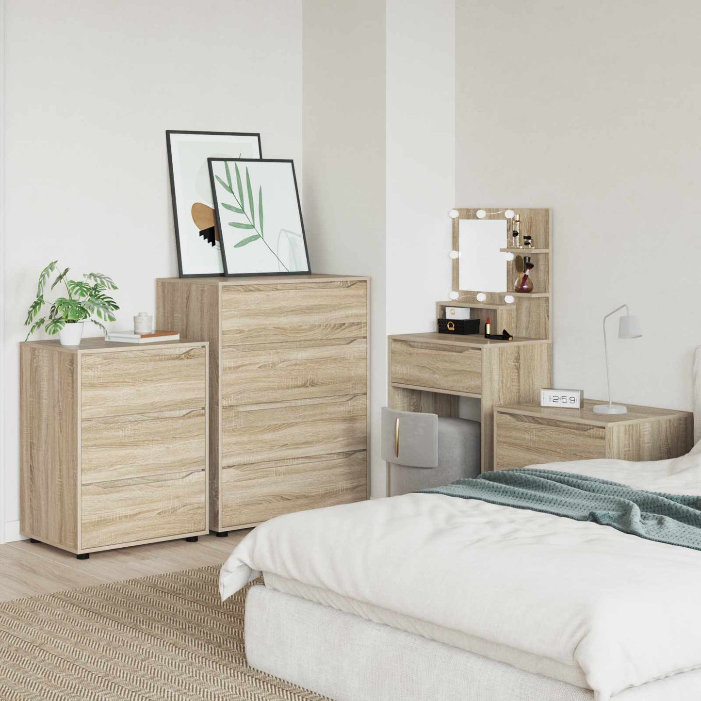 vidaXL Storage Cabinets Sonoma Oak 80 x 48 x 105 cm Engineered Wood