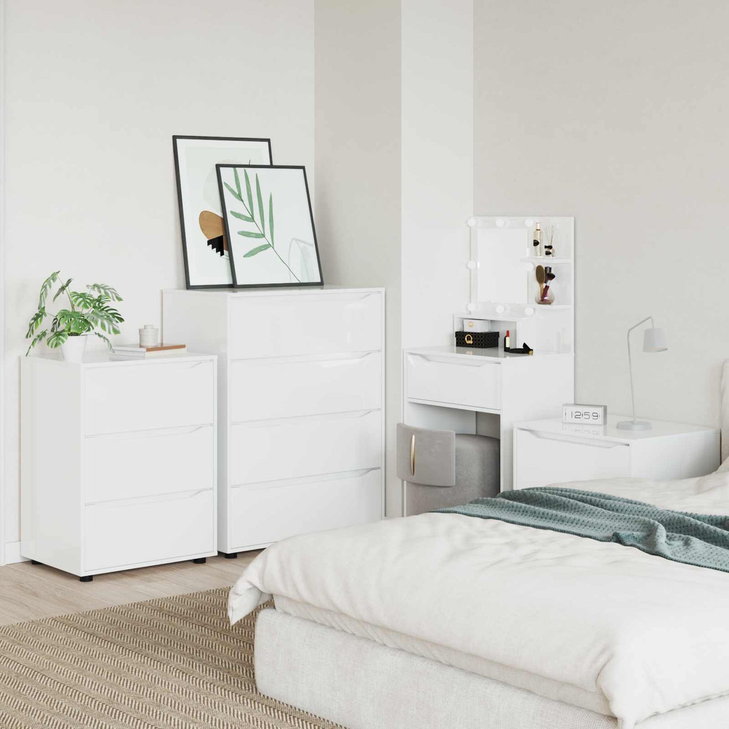 vidaXL Storage Cabinets High Gloss White 80 x 48 x 105 cm