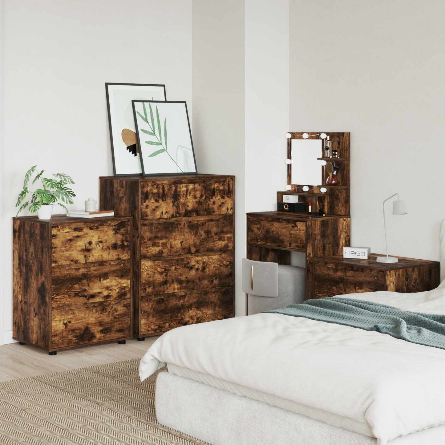 vidaXL Storage Cabinets Smoked Oak 80 x 48 x 105 cm Engineered Wood
