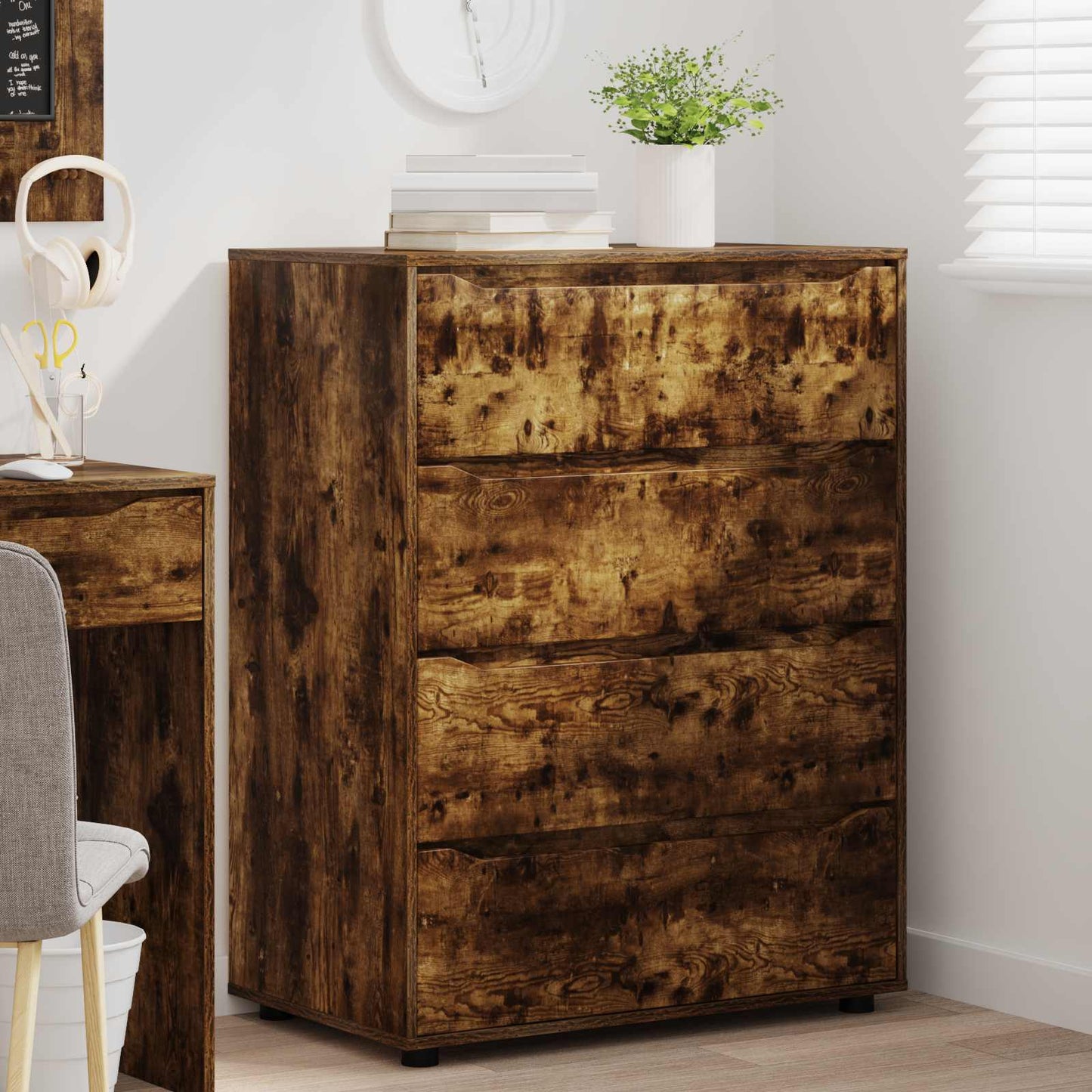 vidaXL Storage Cabinets Smoked Oak 80 x 48 x 105 cm Engineered Wood