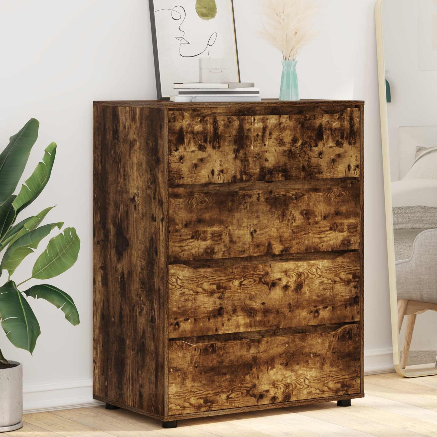 vidaXL Storage Cabinets Smoked Oak 80 x 48 x 105 cm Engineered Wood
