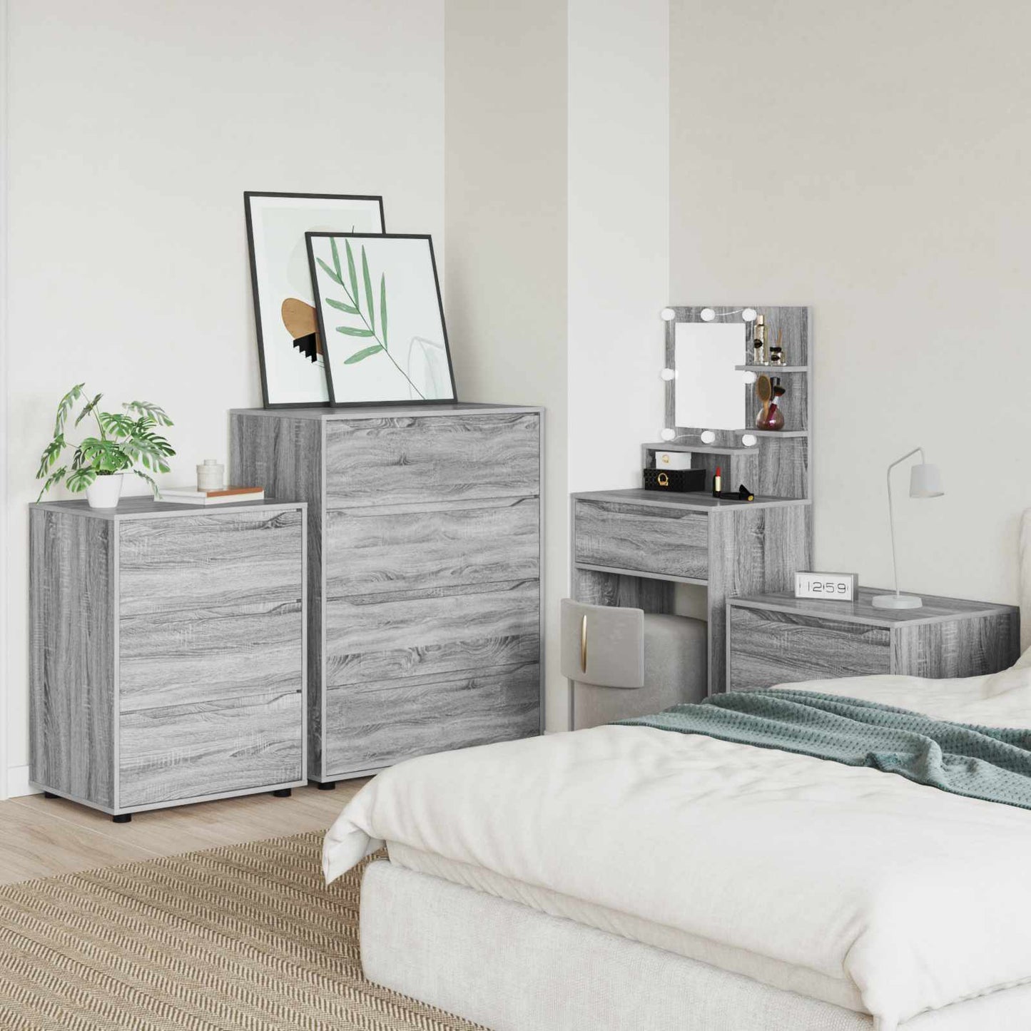 vidaXL Storage Cabinets Grey Sonoma 80 x 48 x 105 cm Engineered Wood