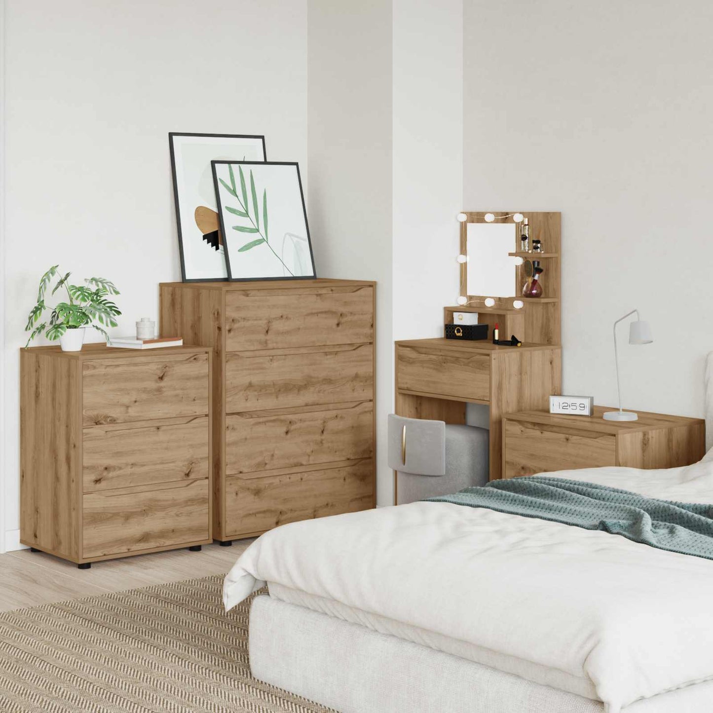 vidaXL Storage Cabinets 80 x 48 x 105 cm Engineered Wood Artisan Oak