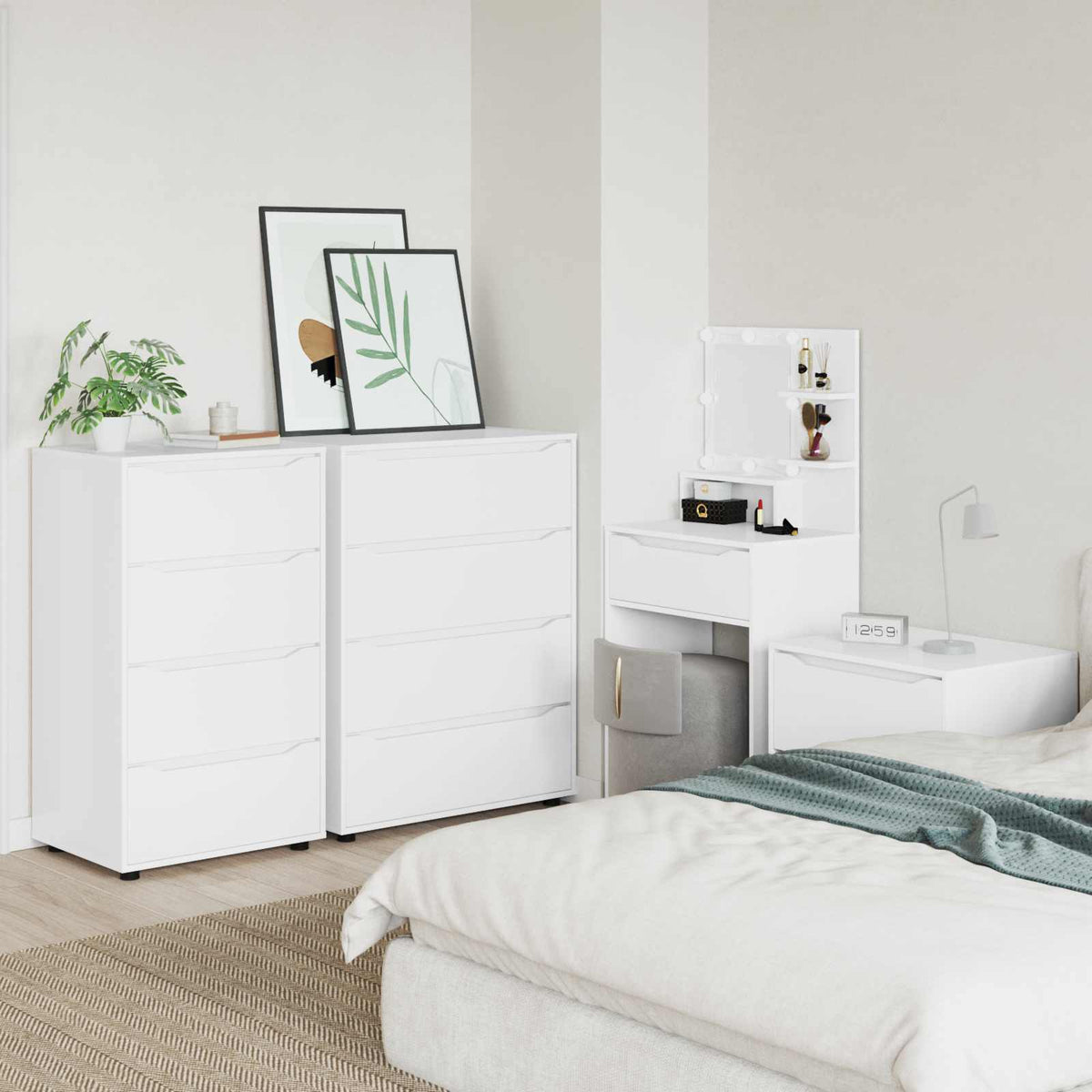 vidaXL Storage Cabinets 60 x 48 x 105 cm Engineered Wood White