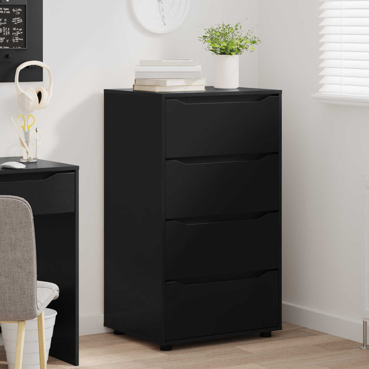 vidaXL Storage Cabinets 60 x 48 x 105 cm Engineered Wood Black