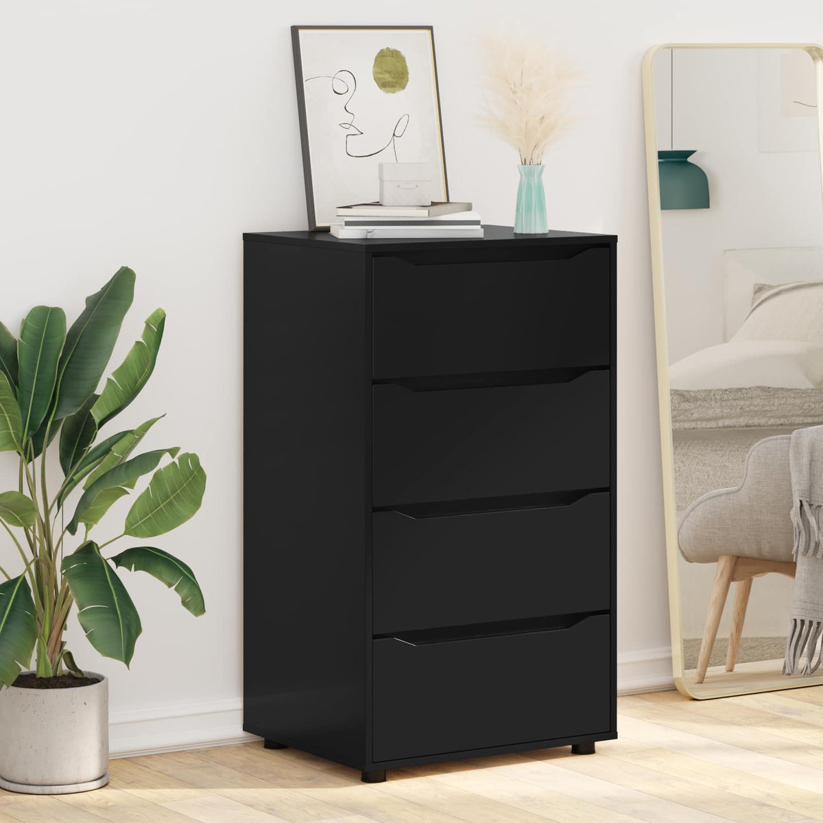 vidaXL Storage Cabinets 60 x 48 x 105 cm Engineered Wood Black