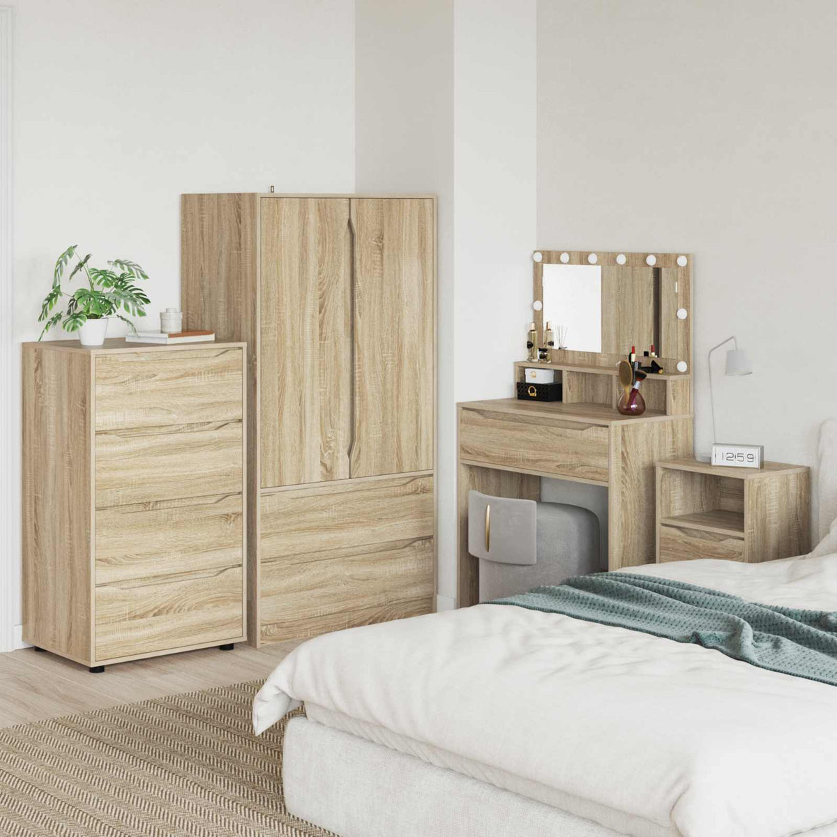 vidaXL Storage Cabinets 60 x 48 x 105 cm Engineered Wood Sonoma Oak