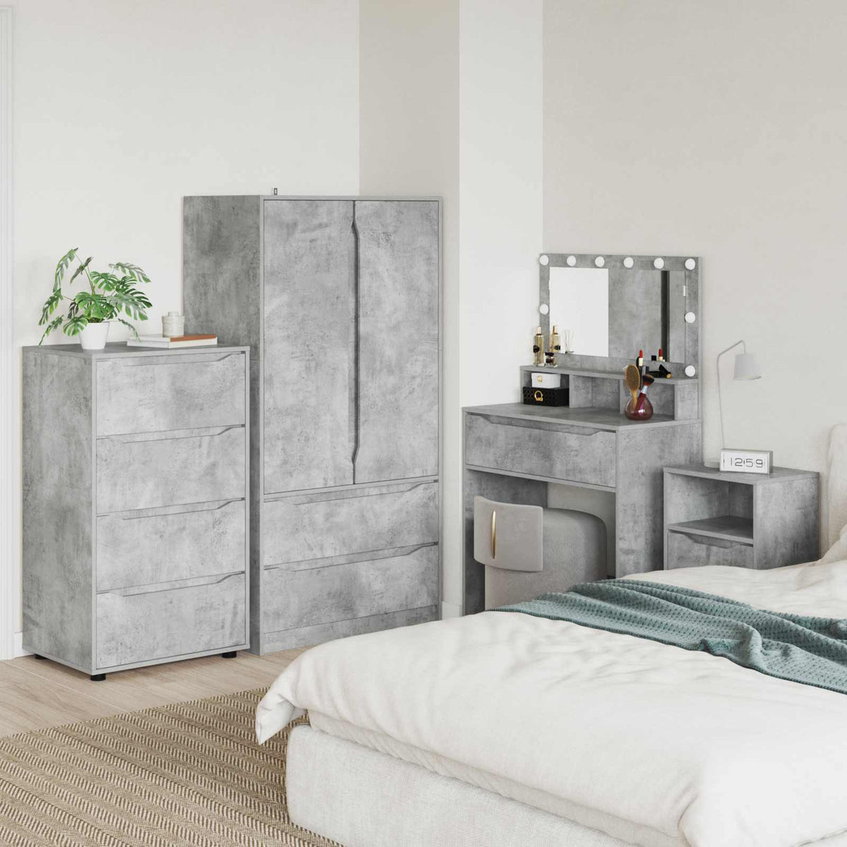 vidaXL Storage Cabinets 60 x 48 x 105 cm Engineered Wood Concrete Grey