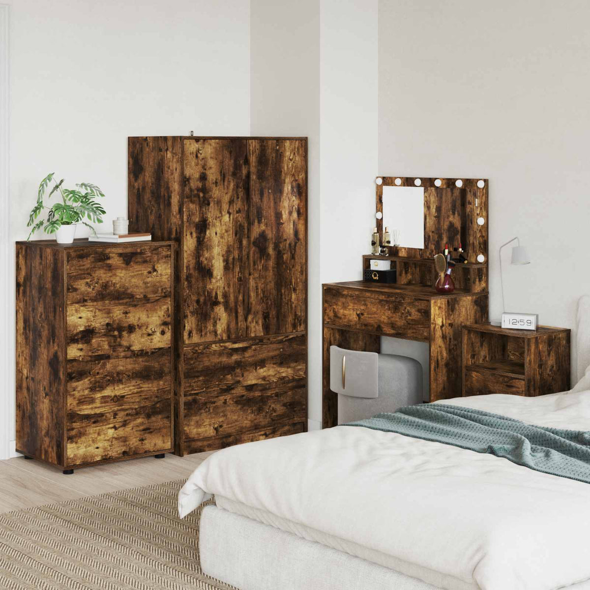 vidaXL Storage Cabinets 60 x 48 x 105 cm Engineered Wood Smoked Oak