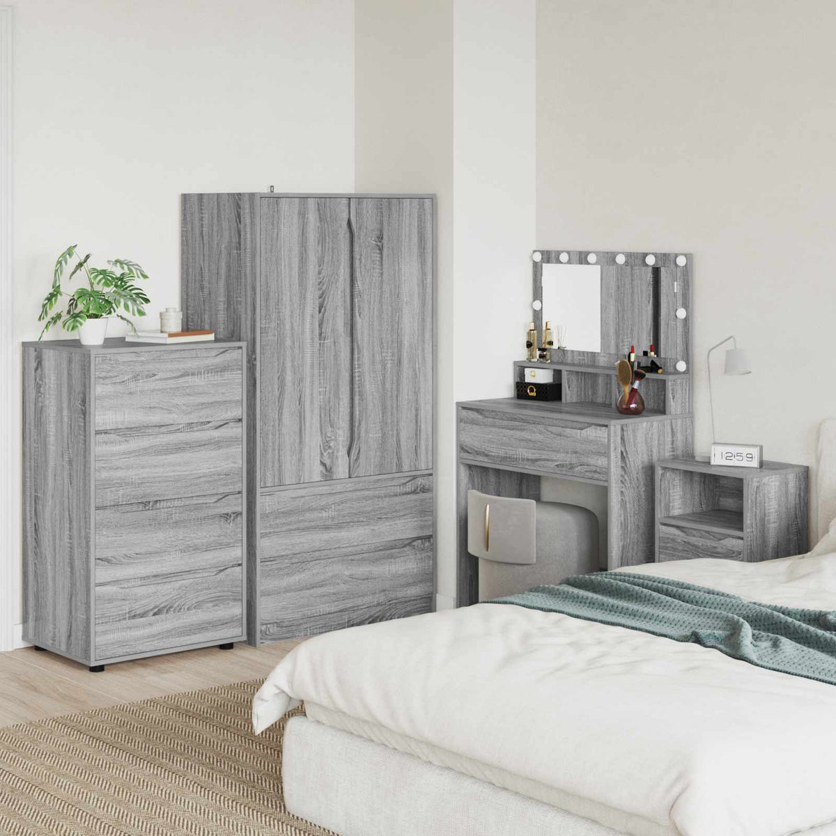vidaXL Storage Cabinets 60 x 48 x 105 cm Engineered Wood Grey Sonoma
