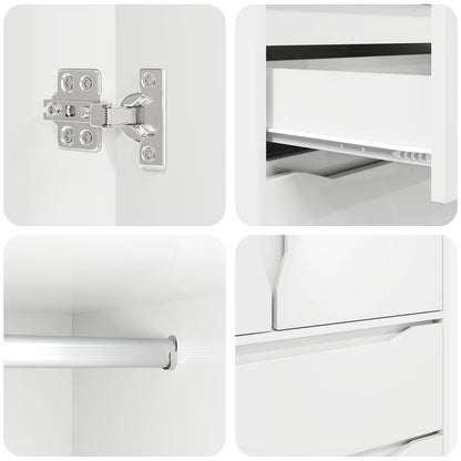 vidaXL Wardrobe with Drawer White 79.5 x 49 x 156 cm Engineered Wood