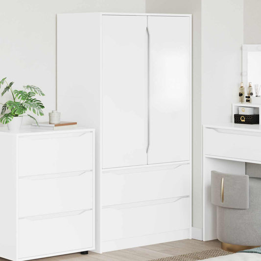 vidaXL Wardrobe with Drawer White 79.5 x 49 x 156 cm Engineered Wood