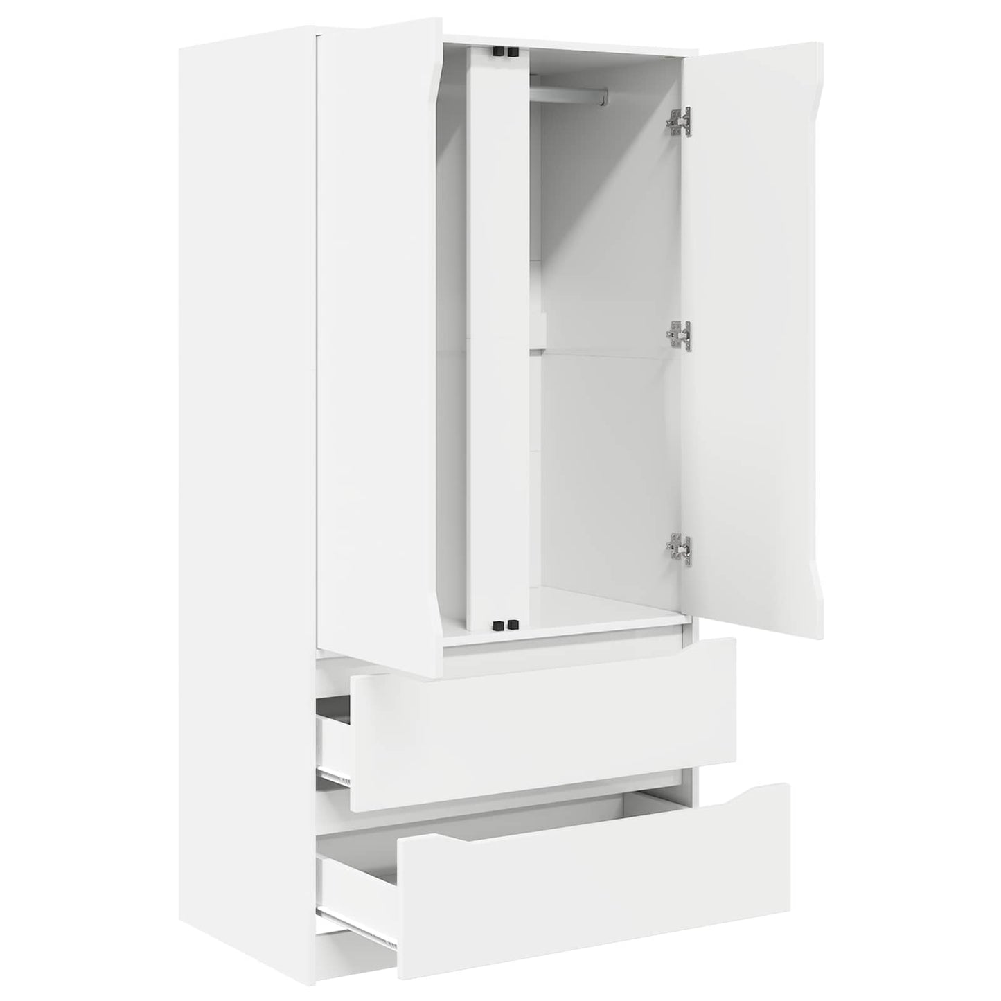 vidaXL Wardrobe with Drawer White 79.5 x 49 x 156 cm Engineered Wood