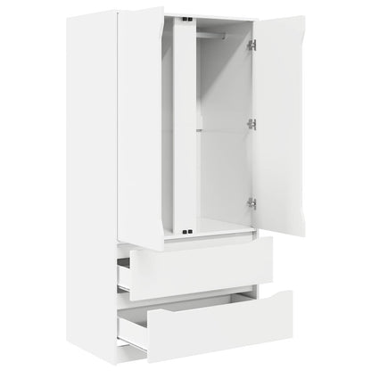 vidaXL Wardrobe with Drawer White 79.5 x 49 x 156 cm Engineered Wood
