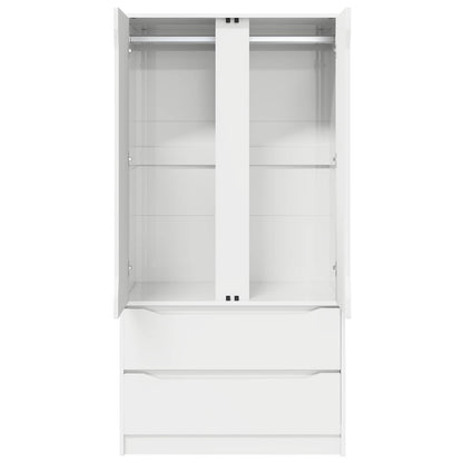 vidaXL Wardrobe with Drawer White 79.5 x 49 x 156 cm Engineered Wood