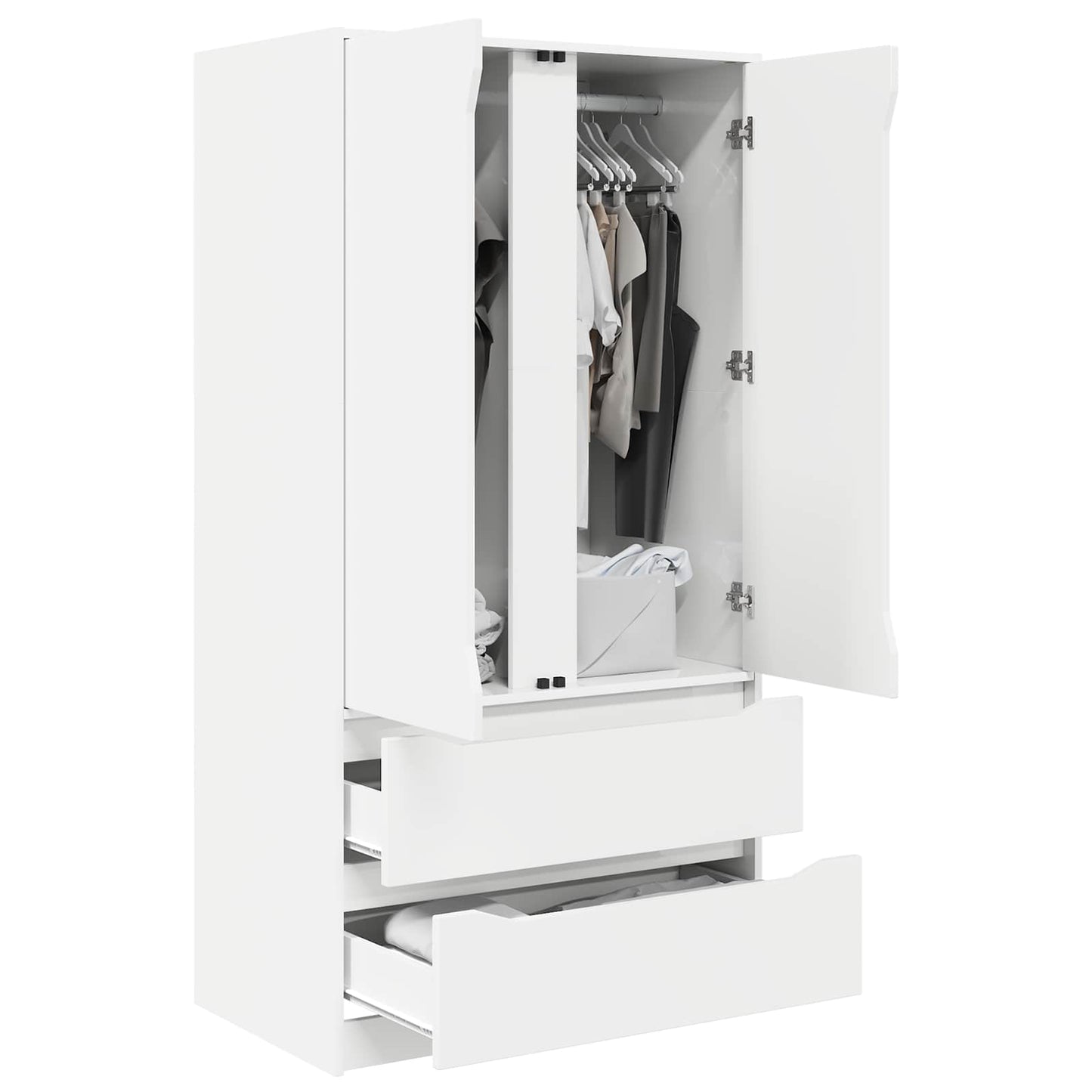 vidaXL Wardrobe with Drawer White 79.5 x 49 x 156 cm Engineered Wood
